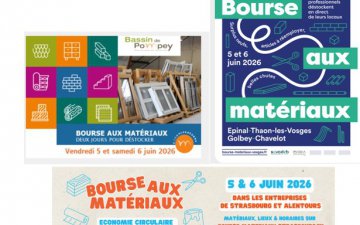 Bourses aux matériaux 5 et 6 juin 2026 sur 3 départements du Grand Est