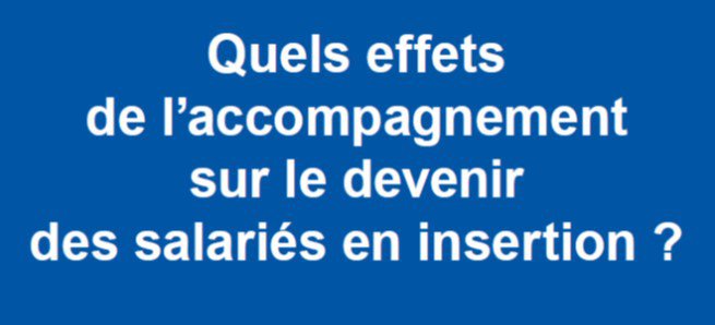 L'accompagnement par les structures d'IAE a bien un effet sur l'insertion